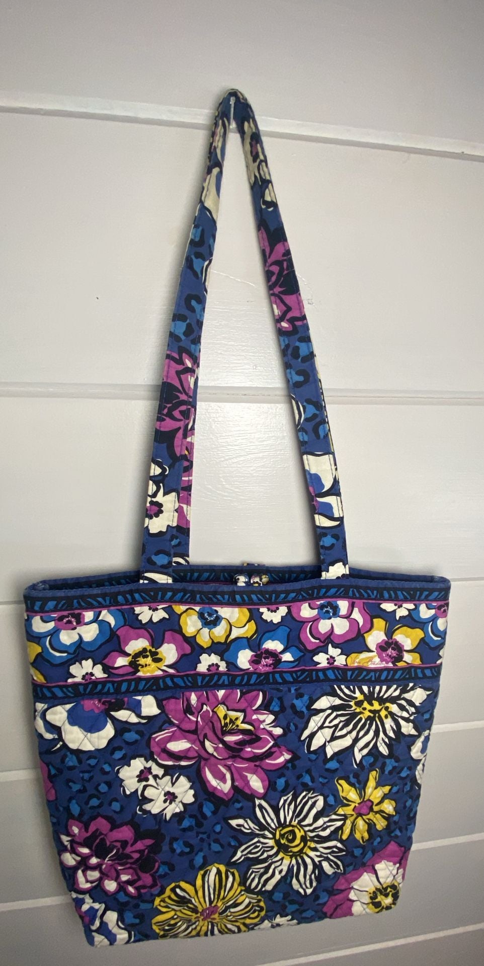 Y2K Vera Bradley African Violet Quilted Toggle Tote Bag 7