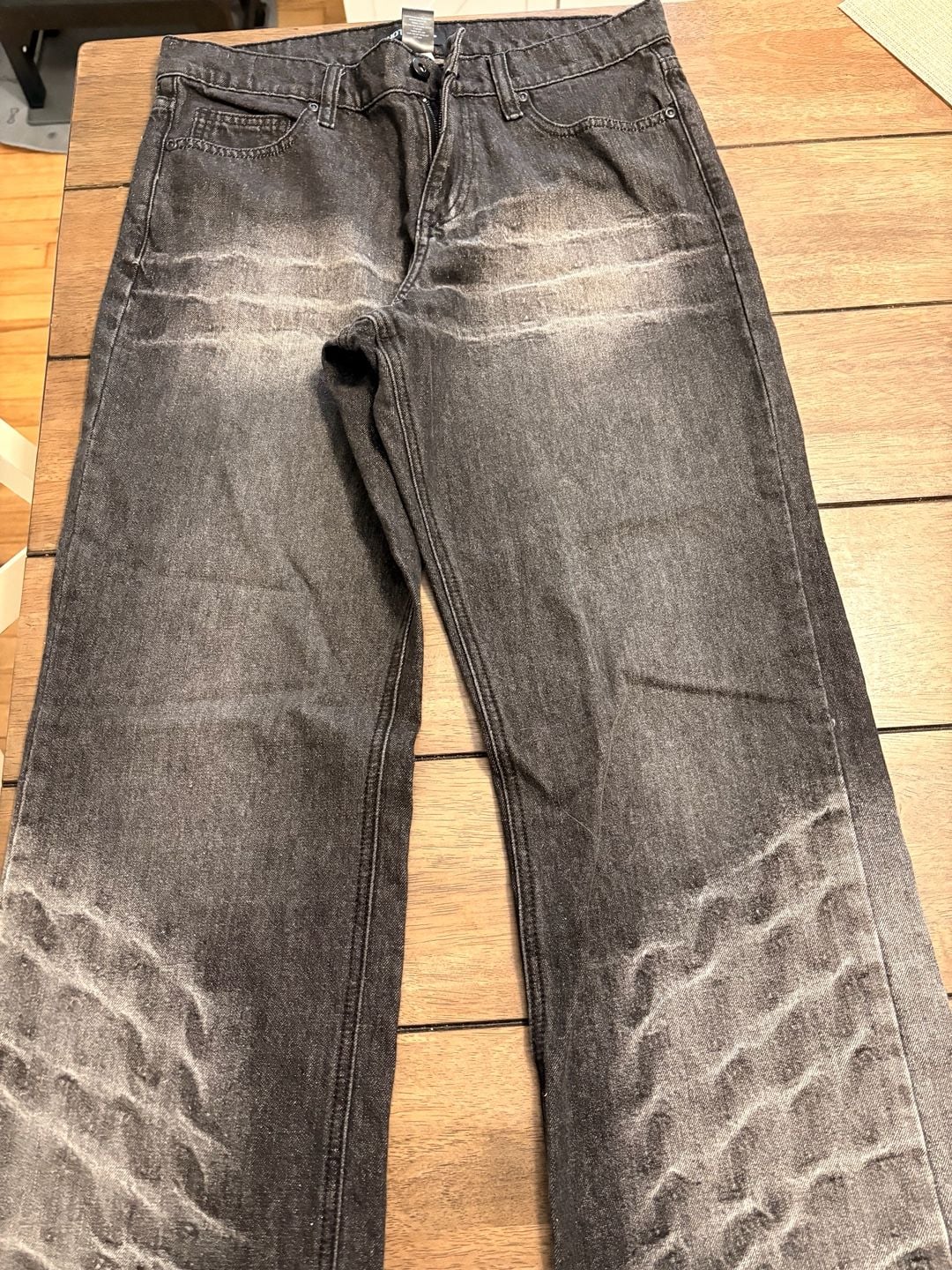 Hot Topic Black Vintage Wash Cyber Sigil Straight Leg Jeans 2