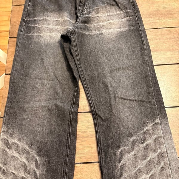 Hot Topic Black Vintage Wash Cyber Sigil Straight Leg Jeans