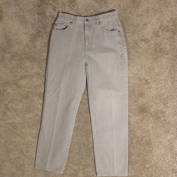Lauren Jeans Co Ralph Lauren Womens Size 10 Light Gray Straight Leg Cotton Jeans
