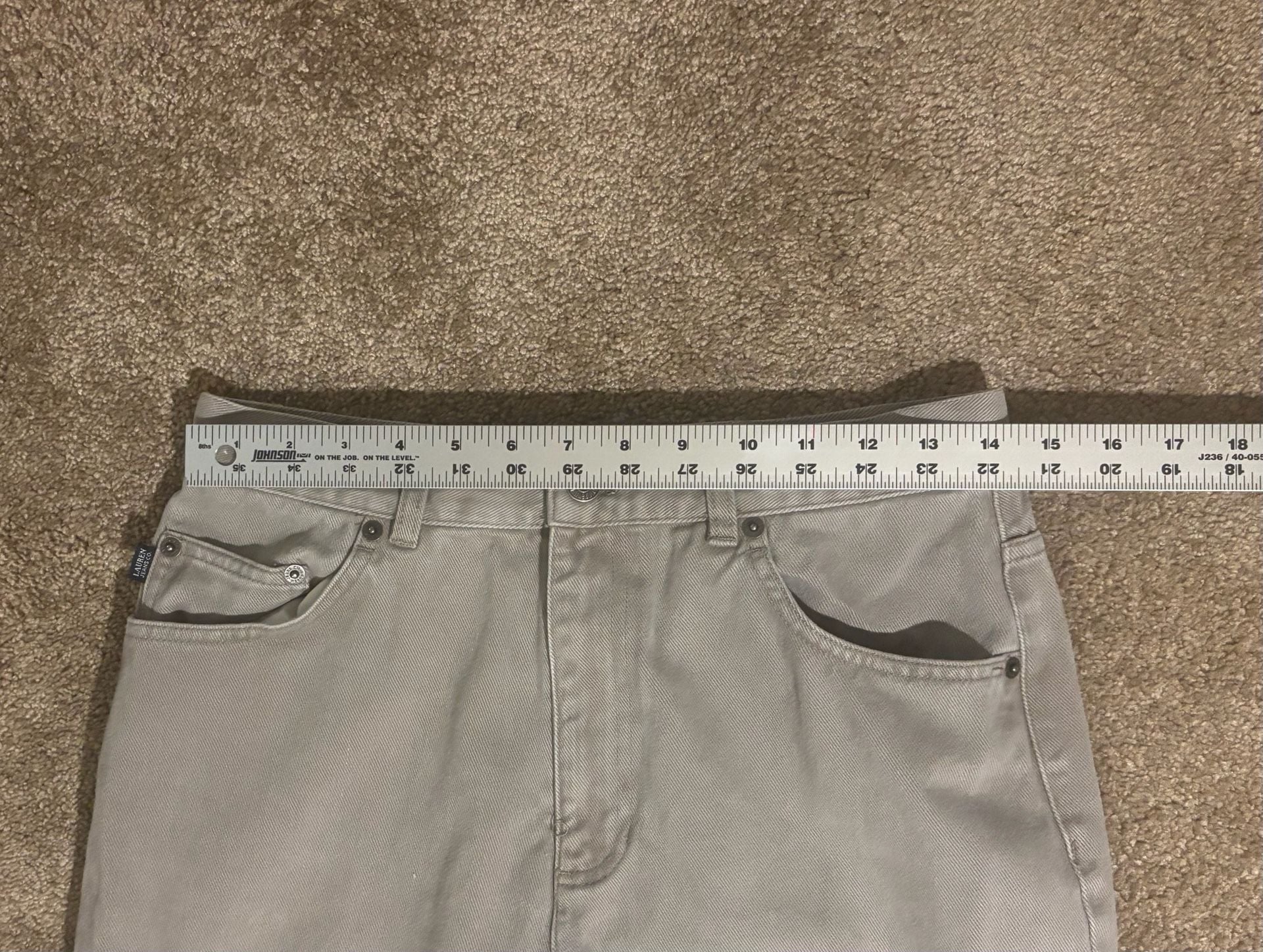 Lauren Jeans Co Ralph Lauren Womens Size 10 Light Gray Straight Leg Cotton Jeans 7
