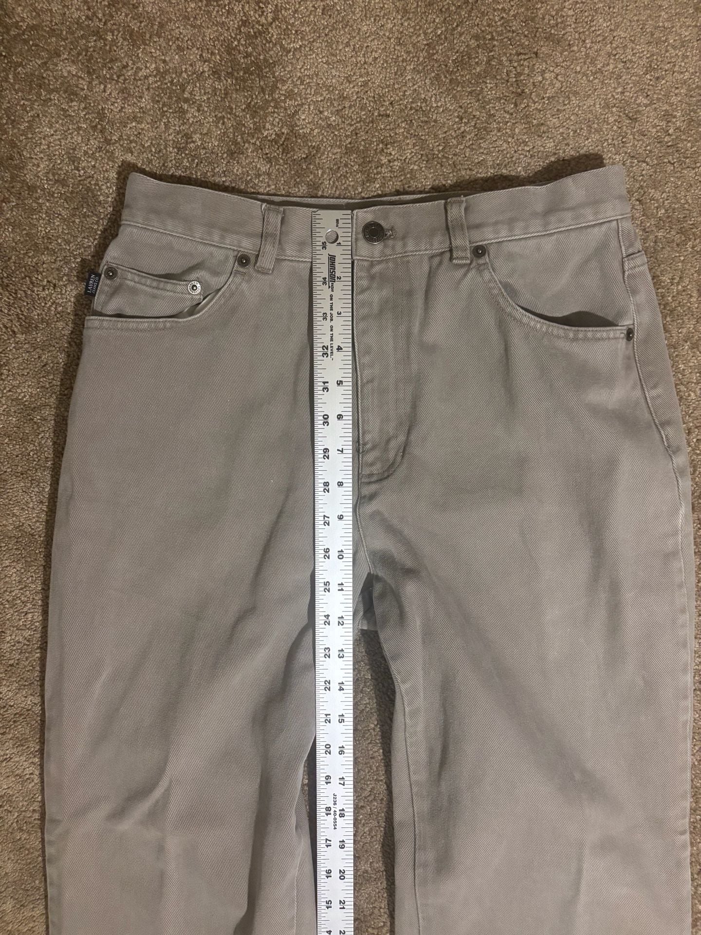 Lauren Jeans Co Ralph Lauren Womens Size 10 Light Gray Straight Leg Cotton Jeans 8