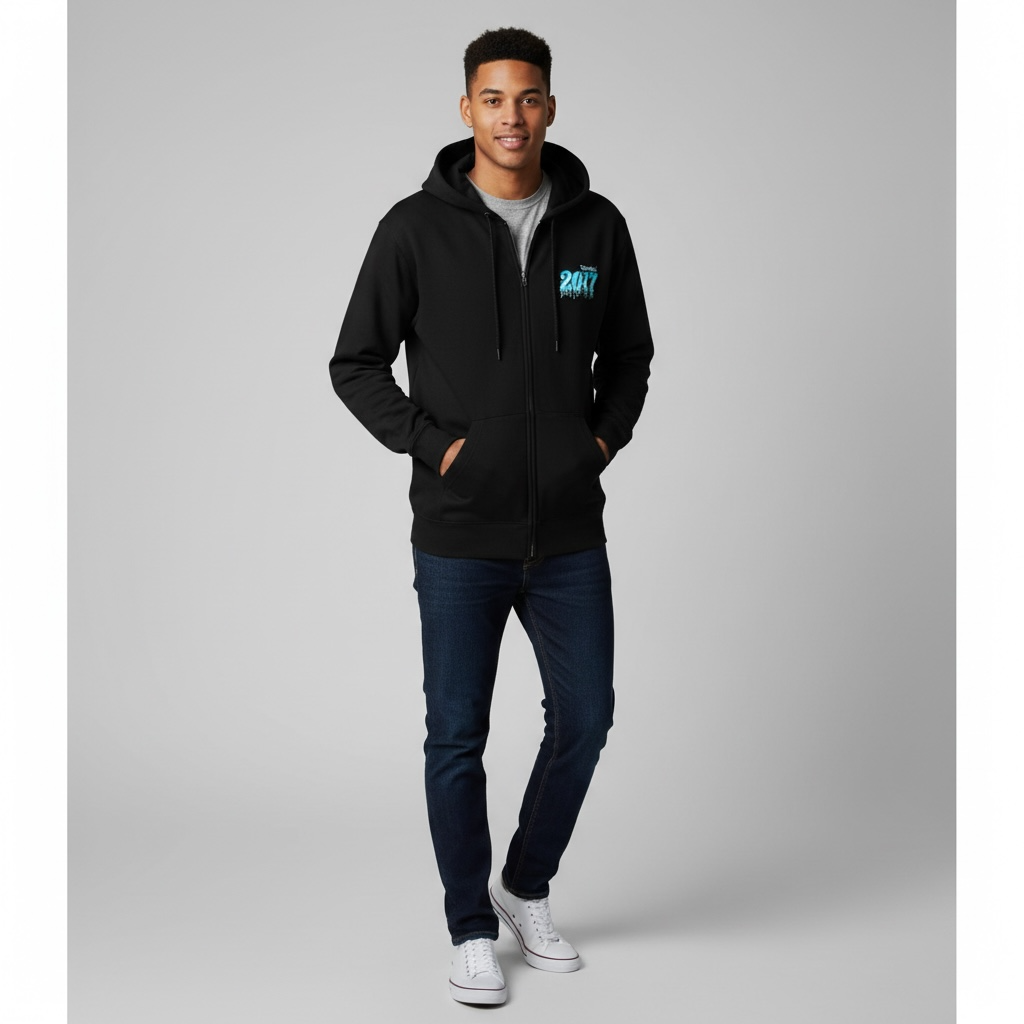 Disneyland Resort 2017 Black Zip-Up Hoodie Sweatshirt Size M 4
