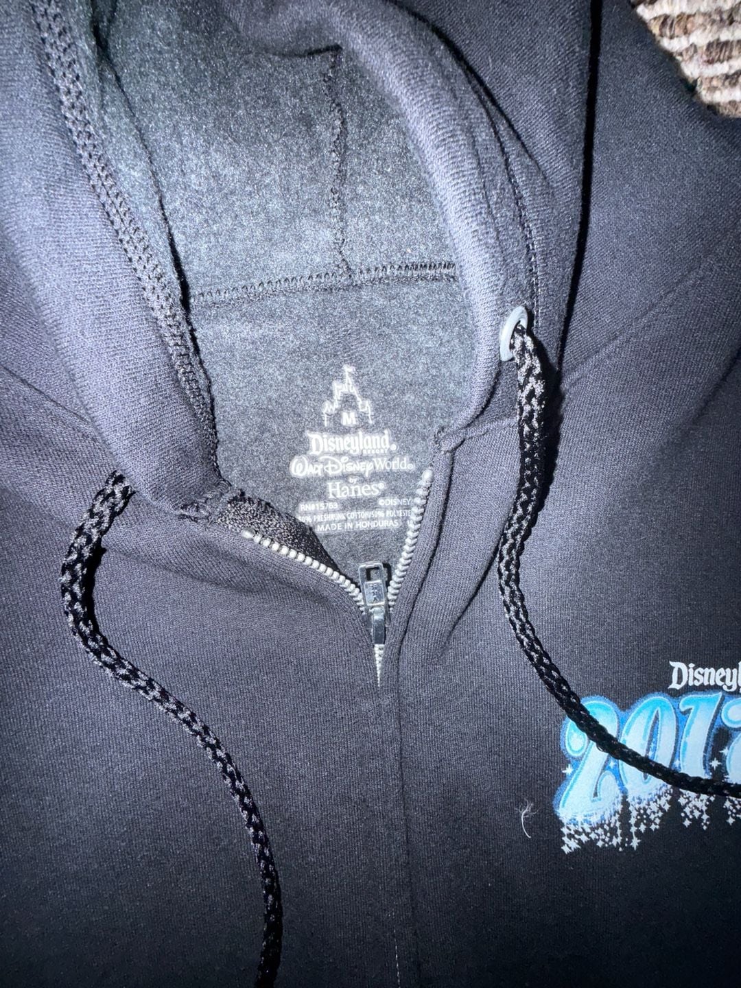 Disneyland Resort 2017 Black Zip-Up Hoodie Sweatshirt Size M 5