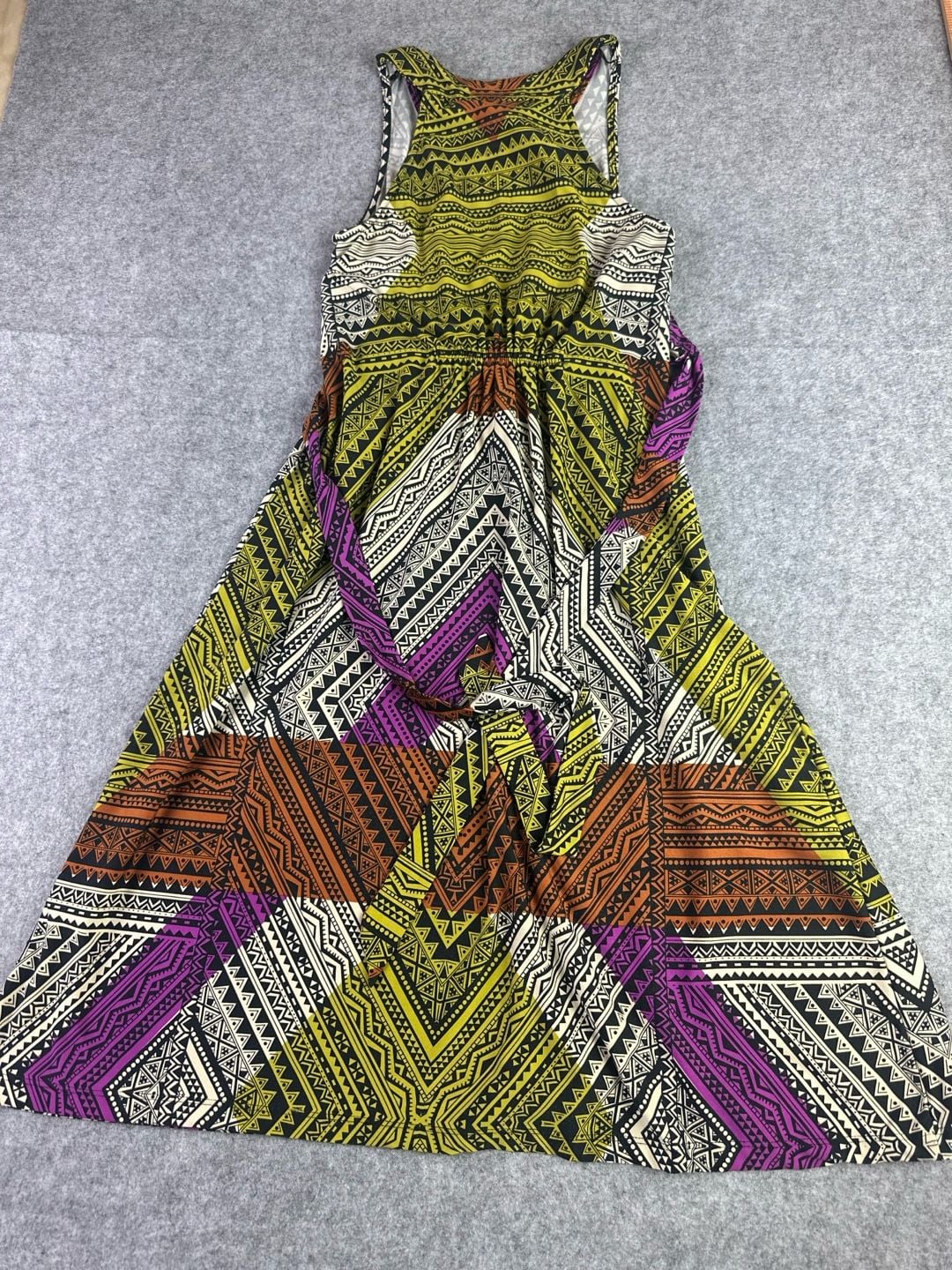ICE Y2K Tribal Print Beaded Empire Waist Maxi Dress 3