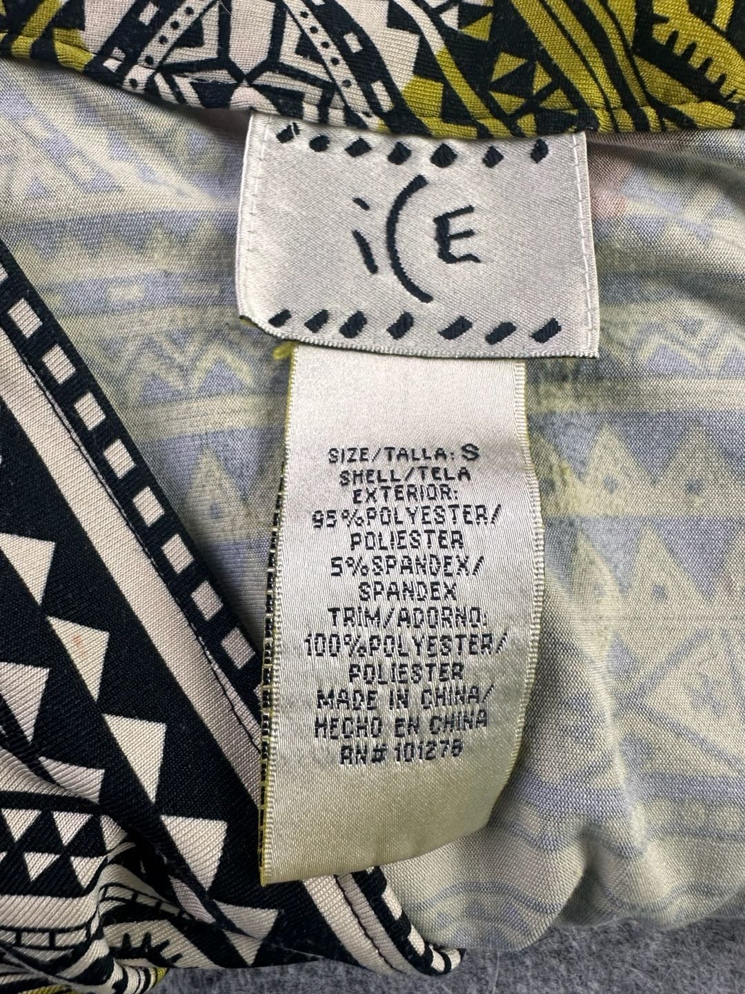 ICE Y2K Tribal Print Beaded Empire Waist Maxi Dress 6