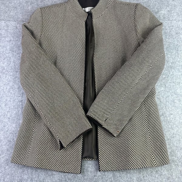 Tahari Arthur S. Levine brown cream striped