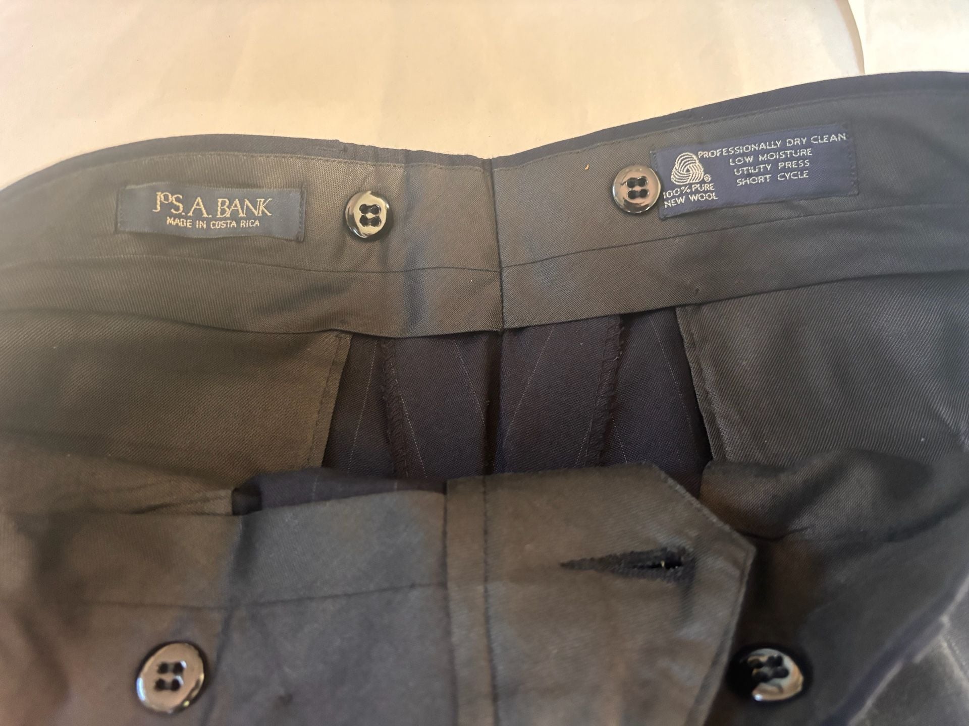 Jos. A. Bank Navy Blue Pinstripe Wool Suit Set Jacket and Pants 10