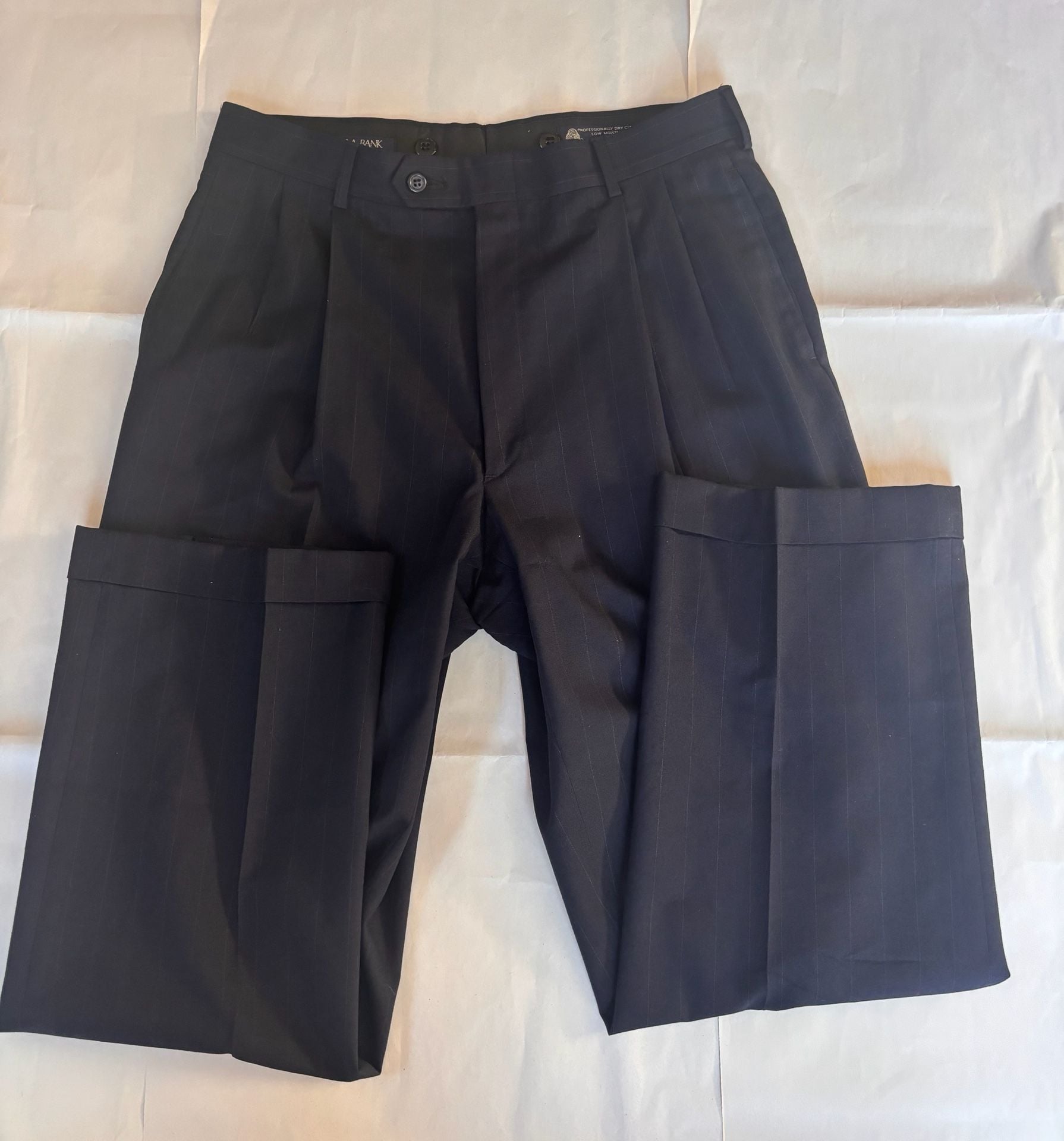 Jos. A. Bank Navy Blue Pinstripe Wool Suit Set Jacket and Pants 11