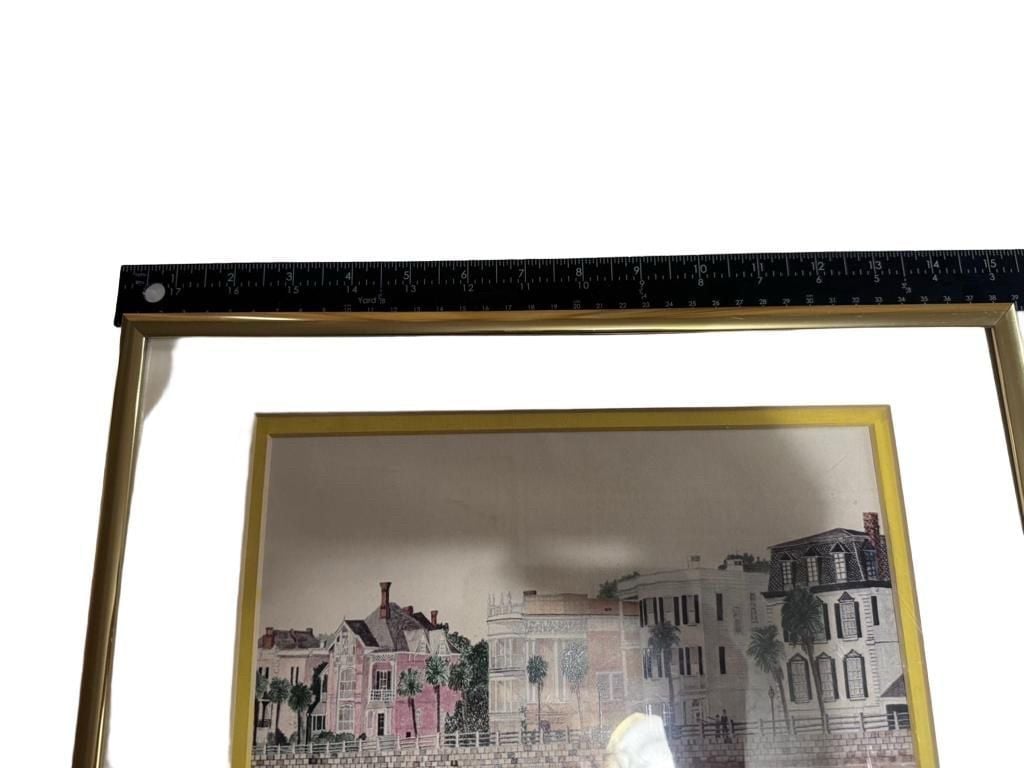 Matthew Todd Watercolor Painting of Waterfront Buildings Framed Art 7