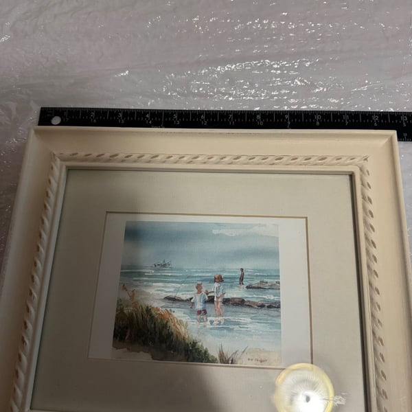 Framed Watercolor Beach Scene Print by Marian Taylor HHI Discovery
