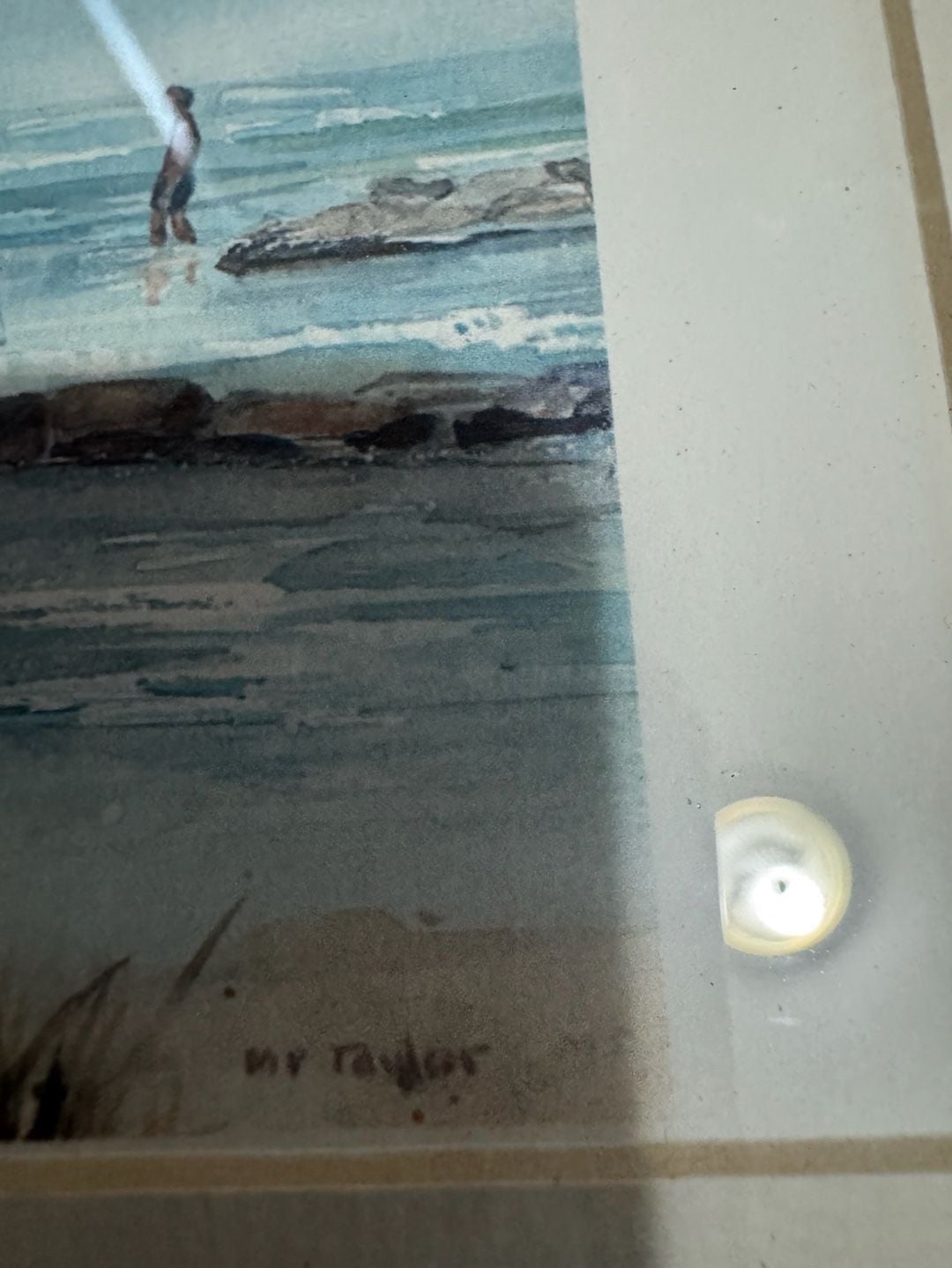 Framed Watercolor Beach Scene Print by Marian Taylor HHI Discovery 7