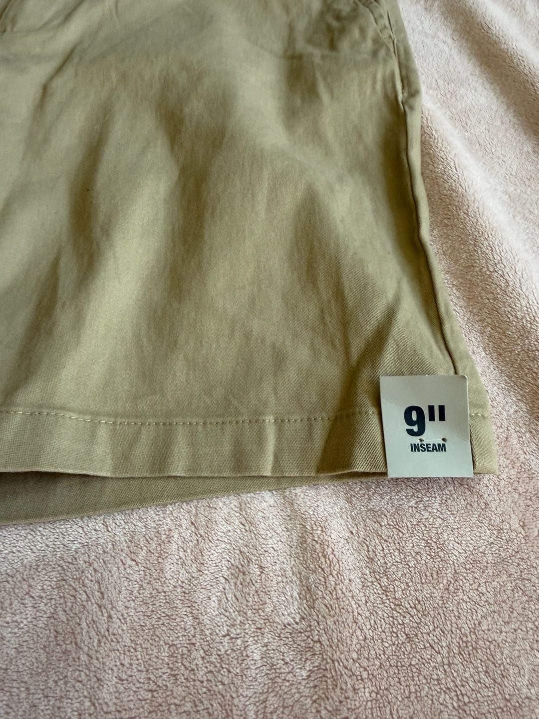 George Men's Above The Knee Flat Front Stretch Chino Shorts Sesame Seed Size 32 NWT 3