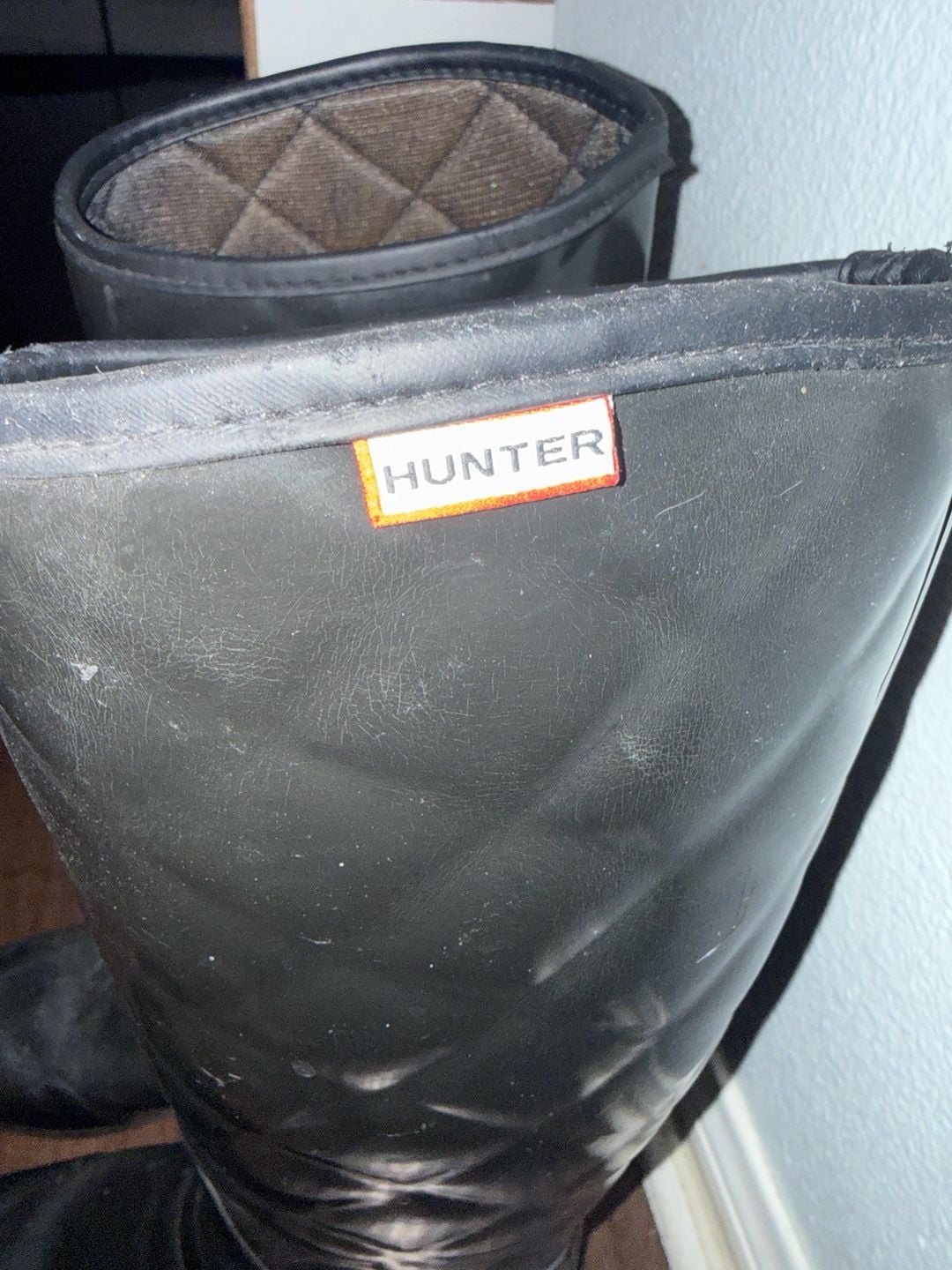 Hunter Regent Savoy Quilted Leg Waterproof Rain Boots Black 3