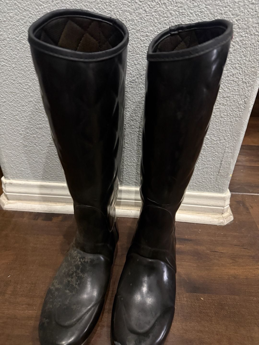 Hunter Regent Savoy Quilted Leg Waterproof Rain Boots Black 4