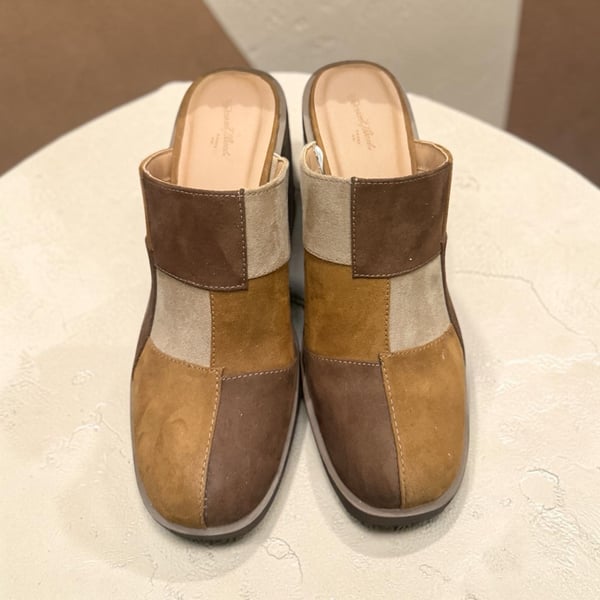 Universal Thread Brown Patchwork Block Heel Mule Clog