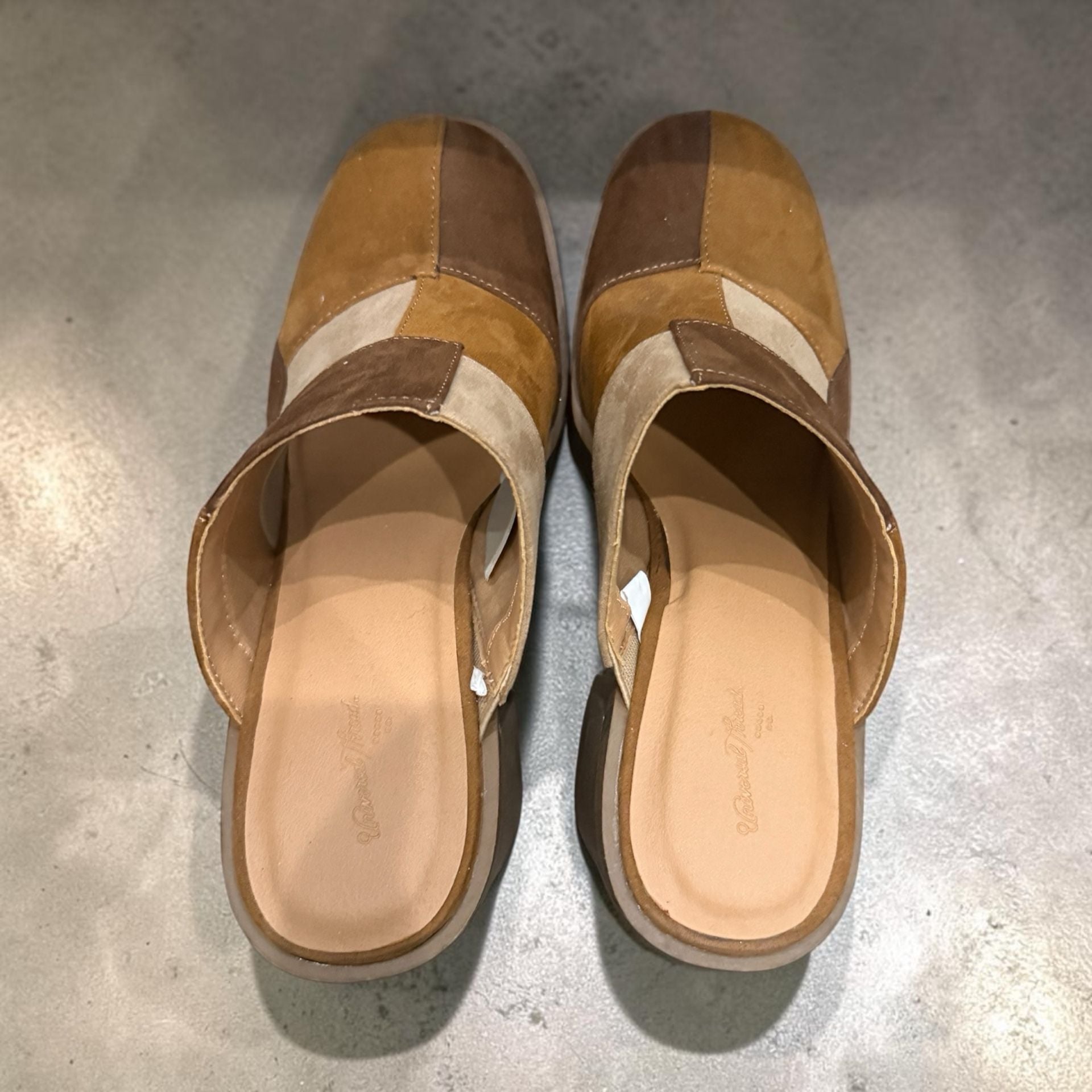 Universal Thread Brown Patchwork Block Heel Mule Clog 3