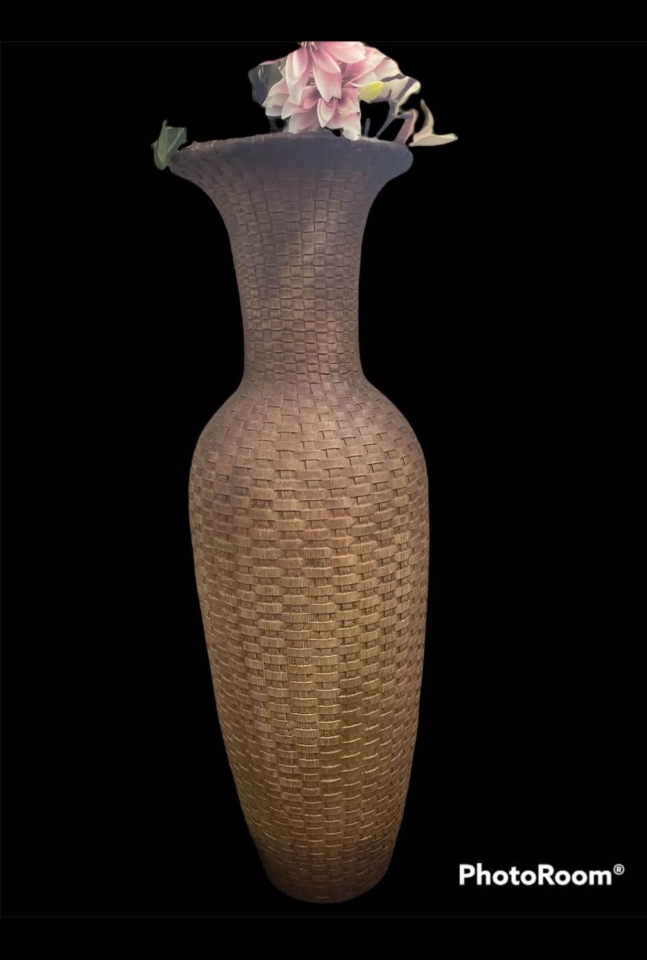 Large Tall Decorative Wicker Floor Vase for Corner Flower Display 1