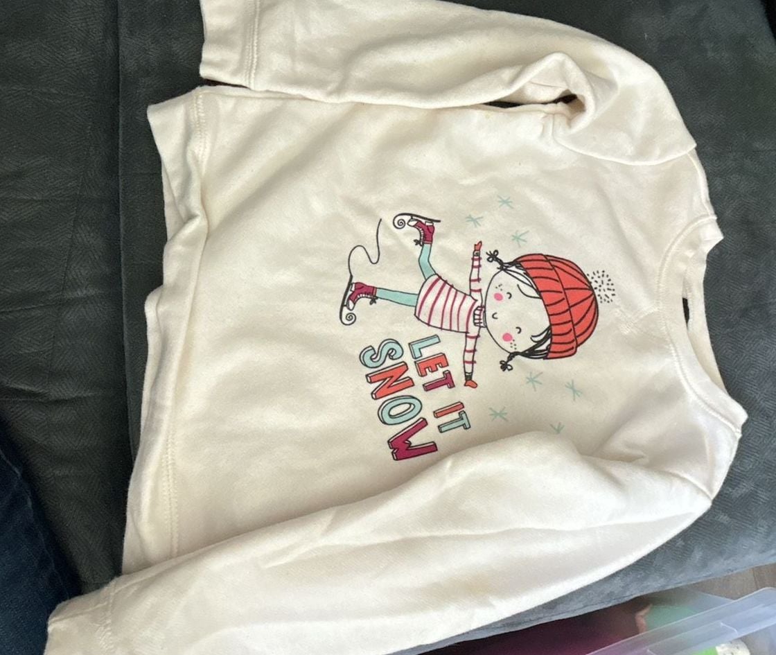 Let It Snow Ice Skater Sweatshirt Size 5T 1