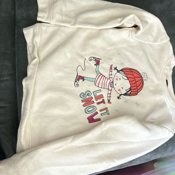 Let It Snow Ice Skater Sweatshirt Size 5T