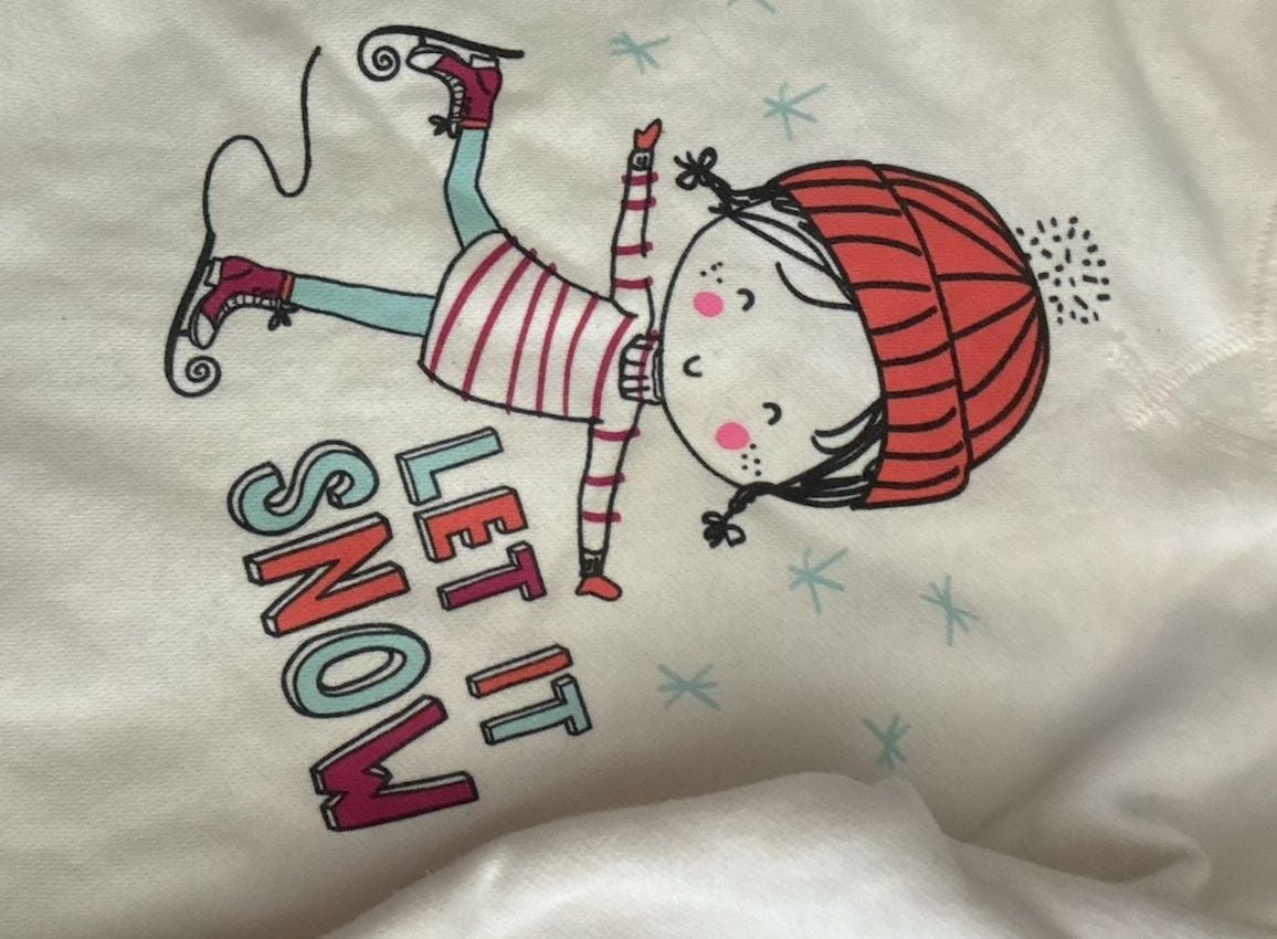 Let It Snow Ice Skater Sweatshirt Size 5T 2