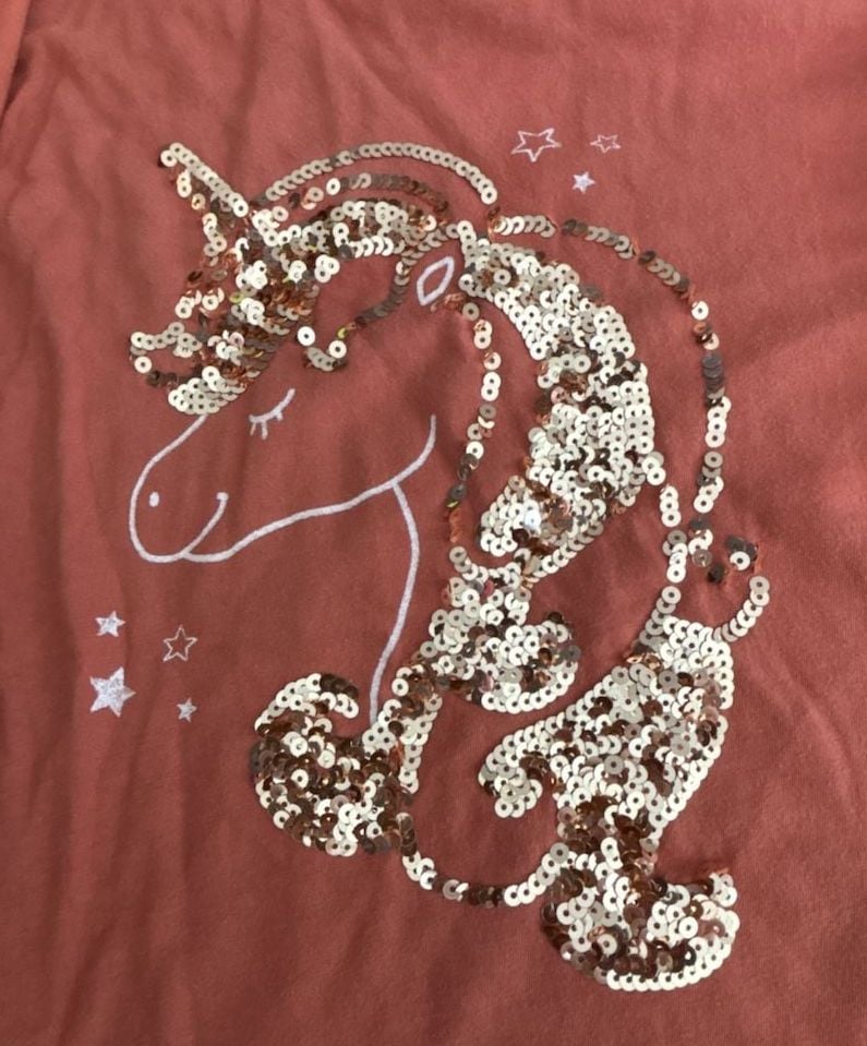 Wonder Nation Girls Long Sleeve Unicorn Sequin T-Shirt XXL 18 3