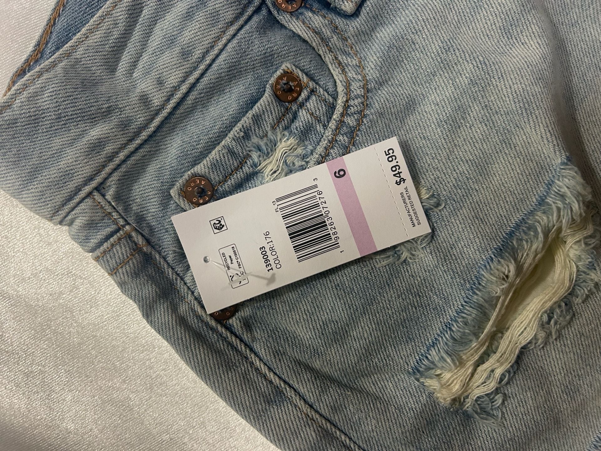 Aeropostale Vintage High Rise Shorty Distressed Denim Shorts 2.5" 5
