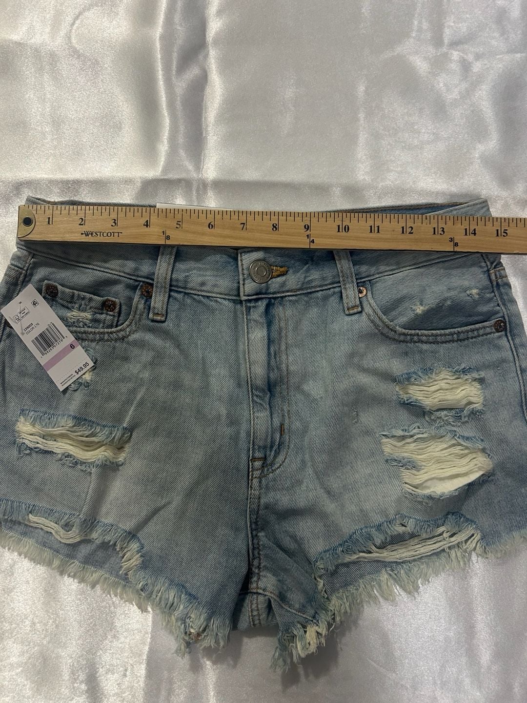 Aeropostale Vintage High Rise Shorty Distressed Denim Shorts 2.5" 9