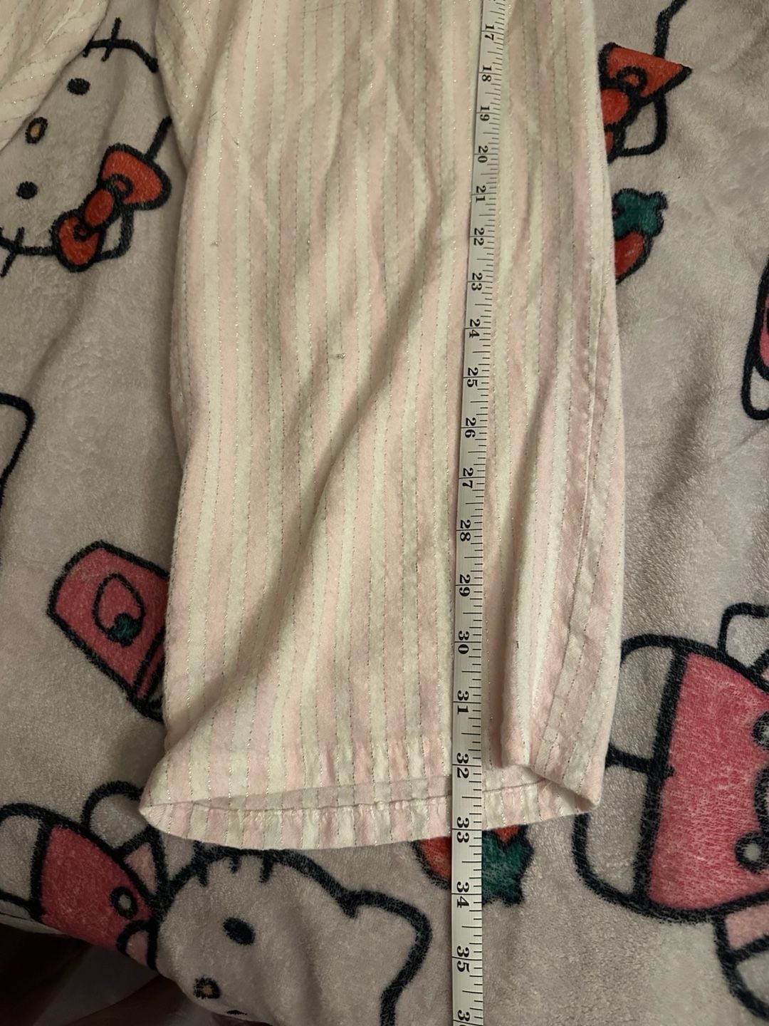 Pink and White Striped Textured Drawstring Lounge Pants 5