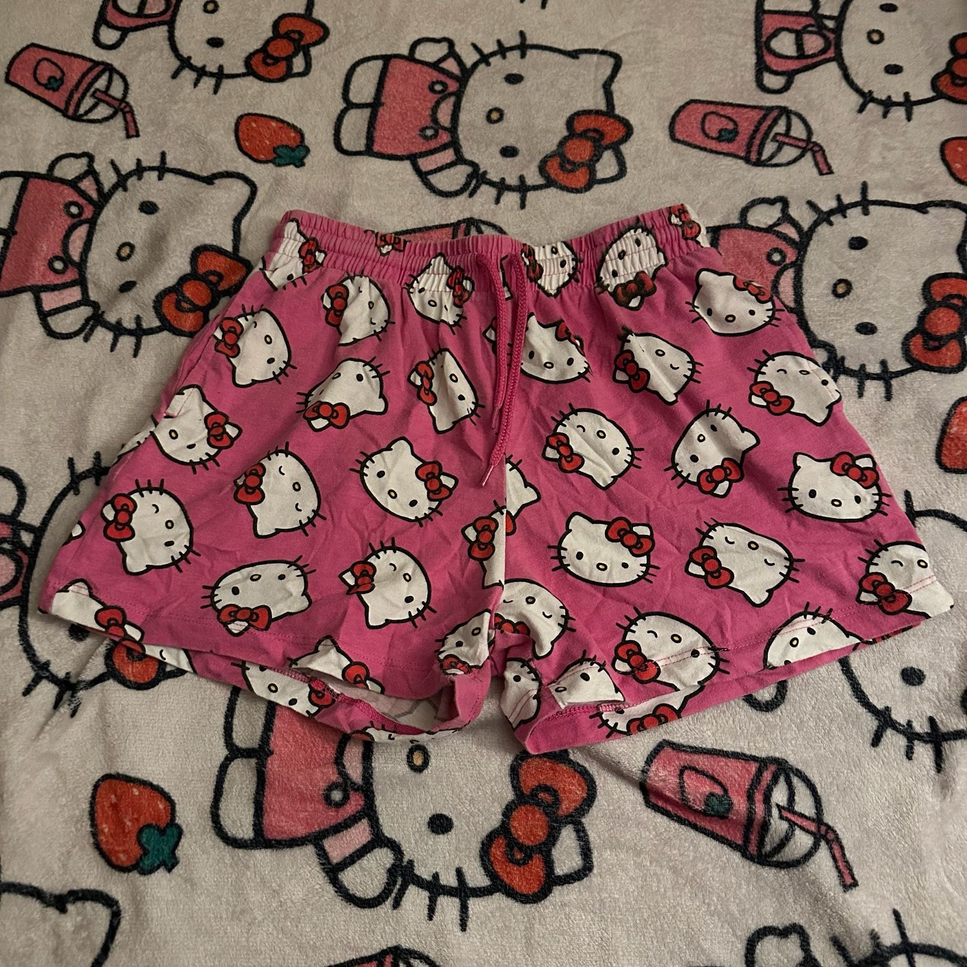 Sanrio Hello Kitty Pink Patterned Drawstring Pajama Shorts 2