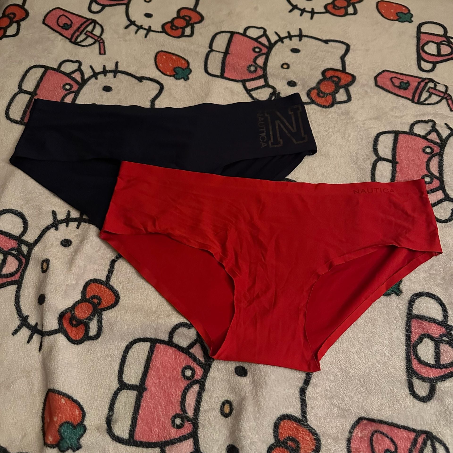 Nautica Women's Solid No-Show Brief Underwear 2-Pack Red and Navy Blue 1