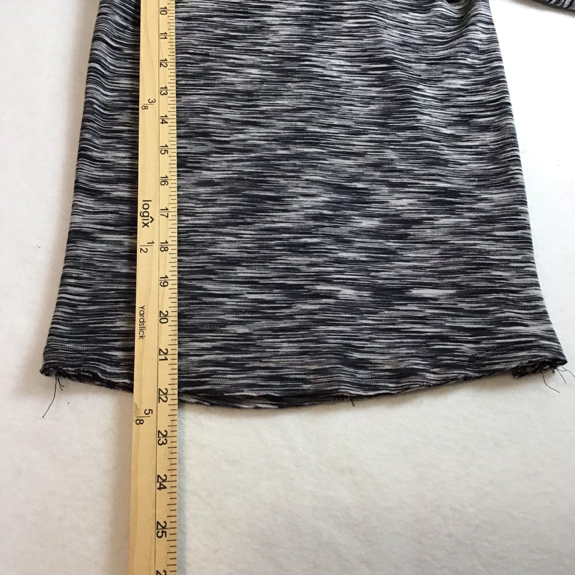 Free People Black Gray Space Dye Turtleneck Elbow Sleeve Top Size S 11