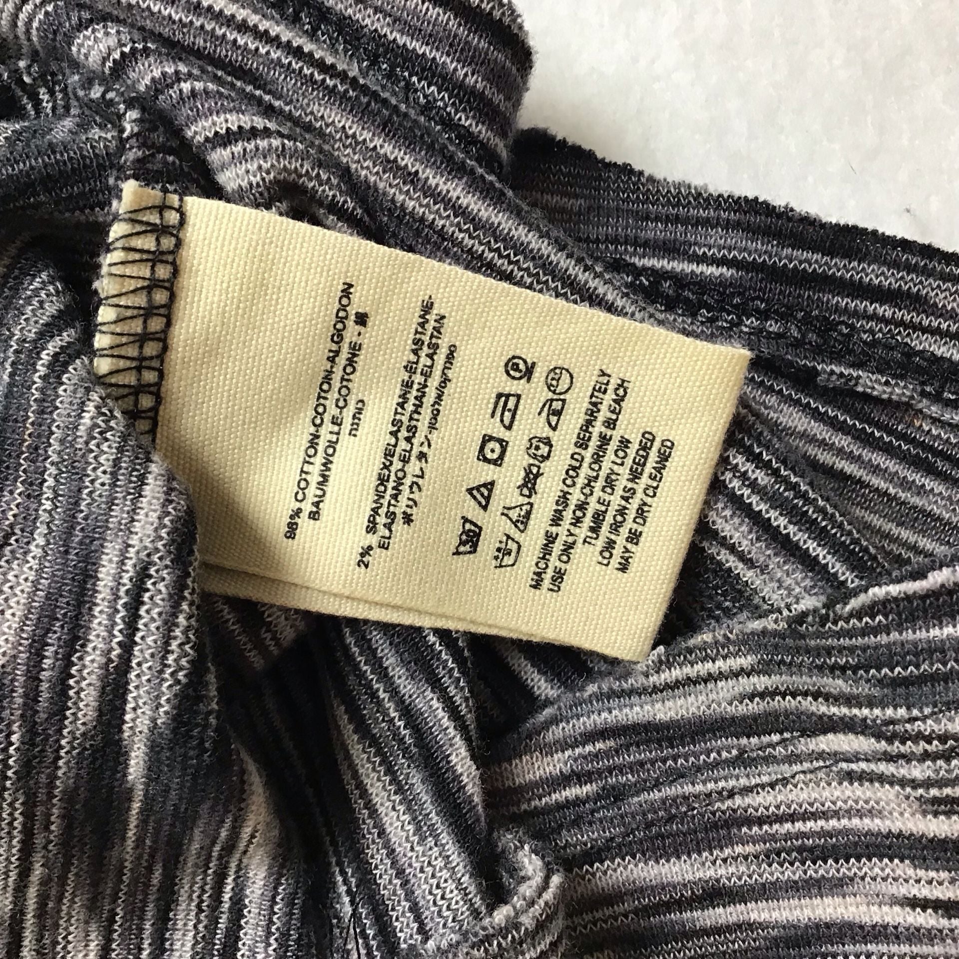 Free People Black Gray Space Dye Turtleneck Elbow Sleeve Top Size S 8