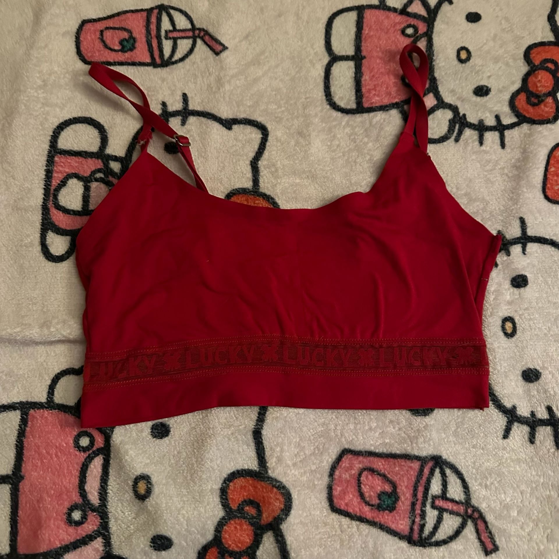 Lucky Brand Seamless Bralette Set (Black and Red, Size Small) 3