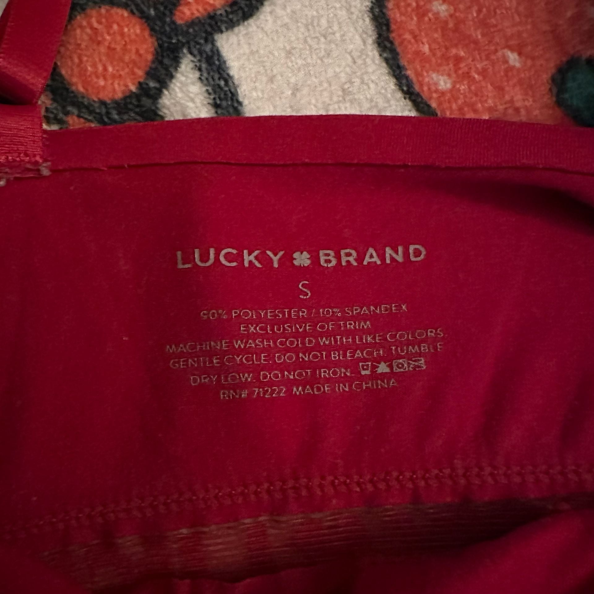Lucky Brand Seamless Bralette Set (Black and Red, Size Small) 6