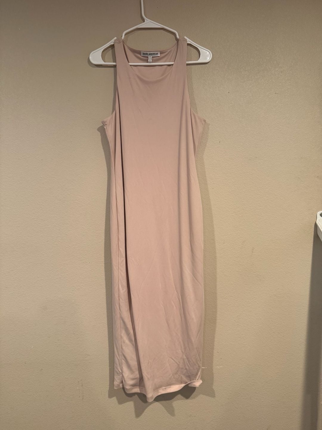 Good American Ribbed Tank Blush Pink Maxi Dress Sz.4 * flawed 3