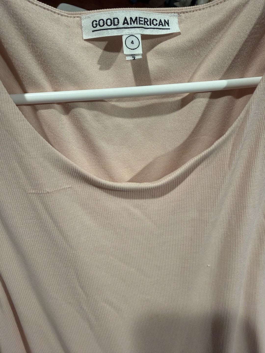 Good American Ribbed Tank Blush Pink Maxi Dress Sz.4 * flawed 5