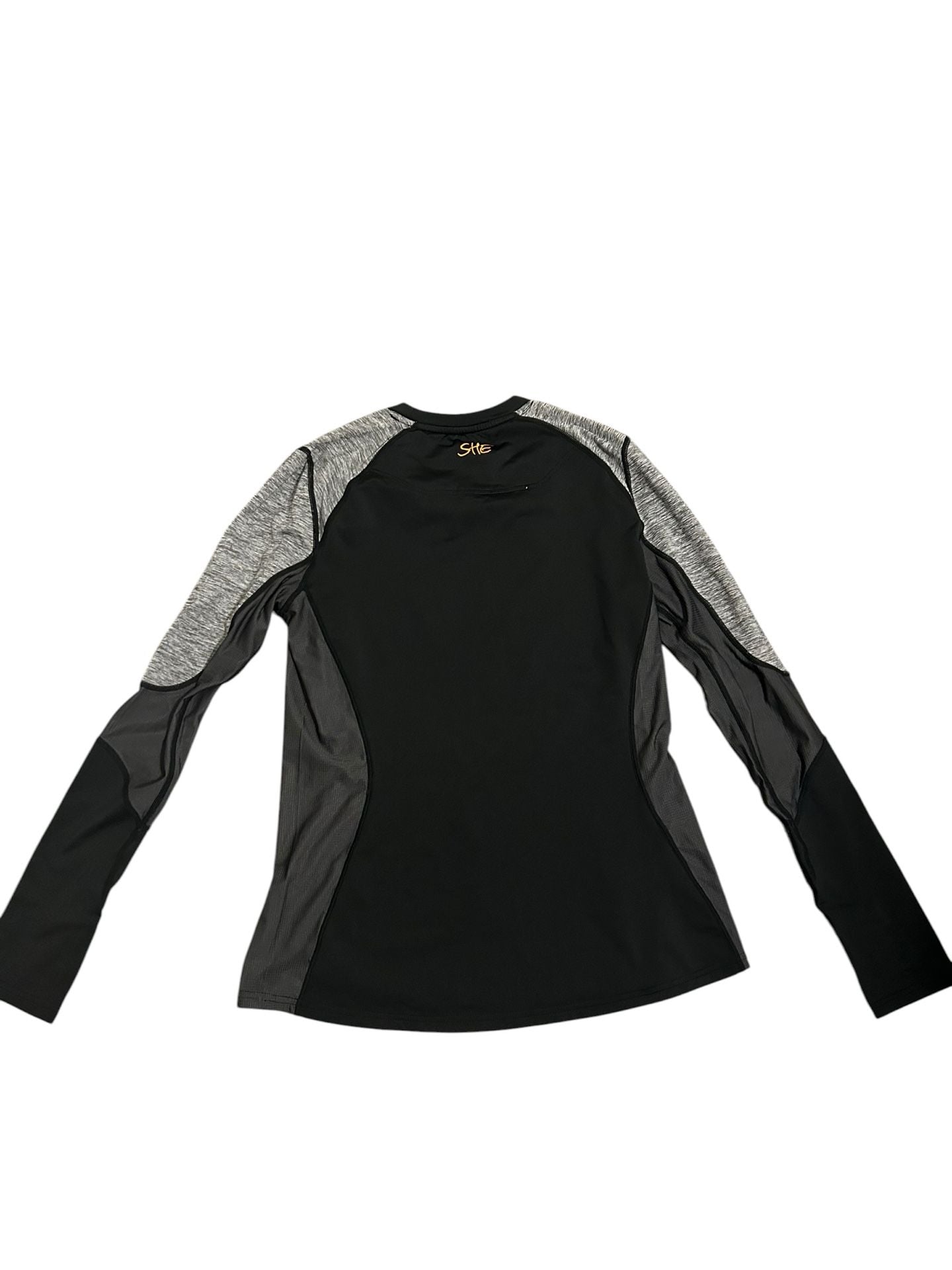 SHE Outdoor Black and Gray Long Sleeve Athletic Shirt with Thumb Holes 4