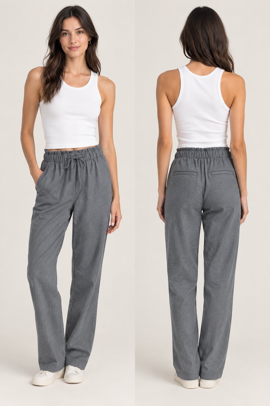 Abercrombie & Fitch Paperbag Waist Drawstring Straight Leg Pants size XS 2