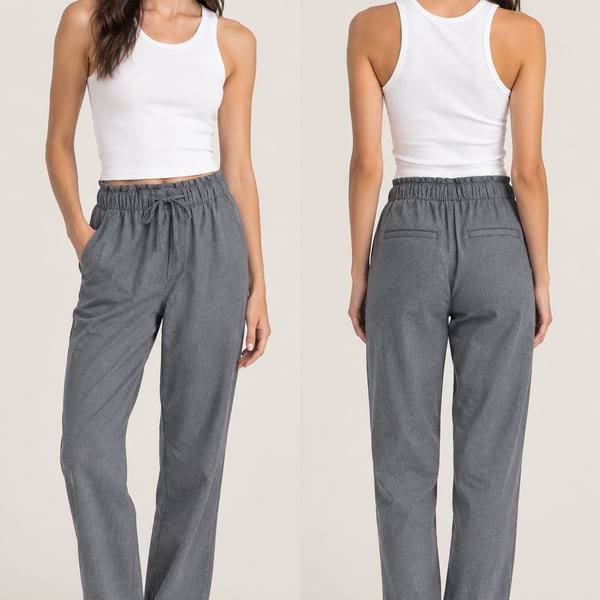 Abercrombie & Fitch Paperbag Waist Drawstring Straight Leg Pants size XS