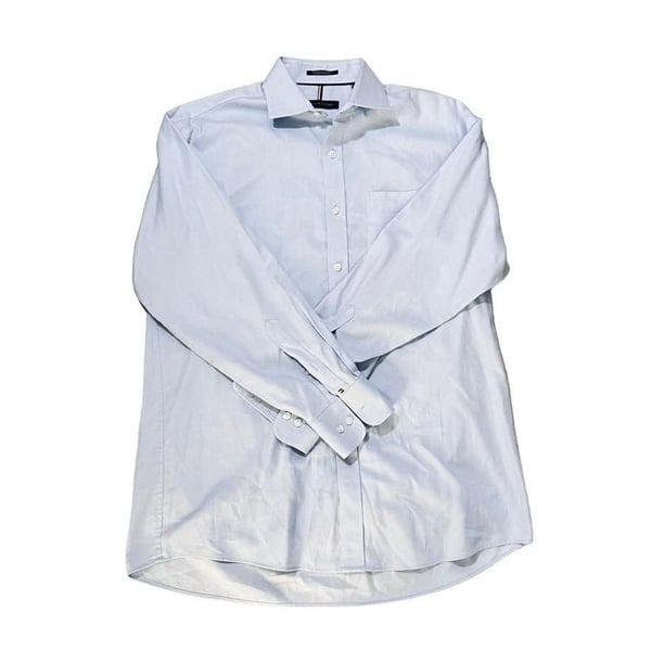 Tommy Hilfiger Regular Fit Stretch Wrinkle Resistant Blue M Button Dress Shirt