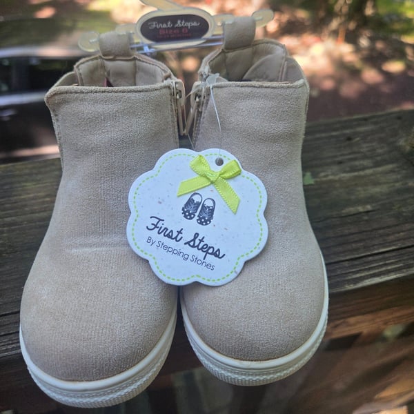 First Steps by Stepping Stones Toddler Side Zip Casual Booties Size 6