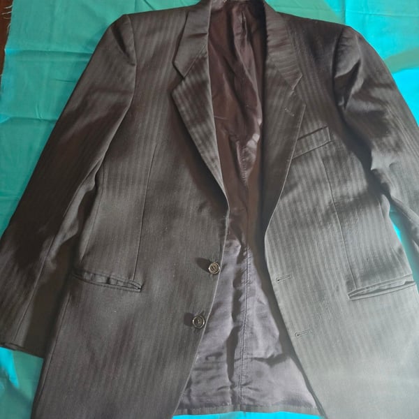 Mani by Giorgio Armani Men's Black Striped Suit Blazer and Pants  Made in Italy