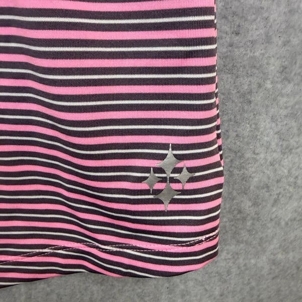 Jofit Pink and Grey Striped Quarter Zip Golf Top