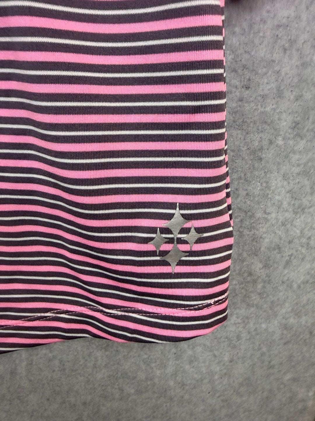 Jofit Pink and Grey Striped Quarter Zip Golf Top 7