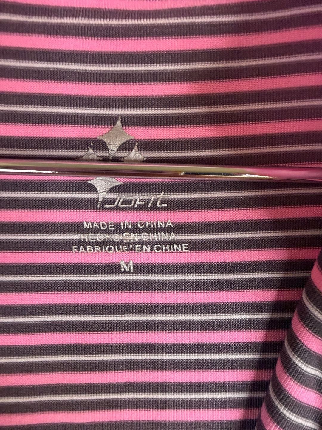 Jofit Pink and Grey Striped Quarter Zip Golf Top 9