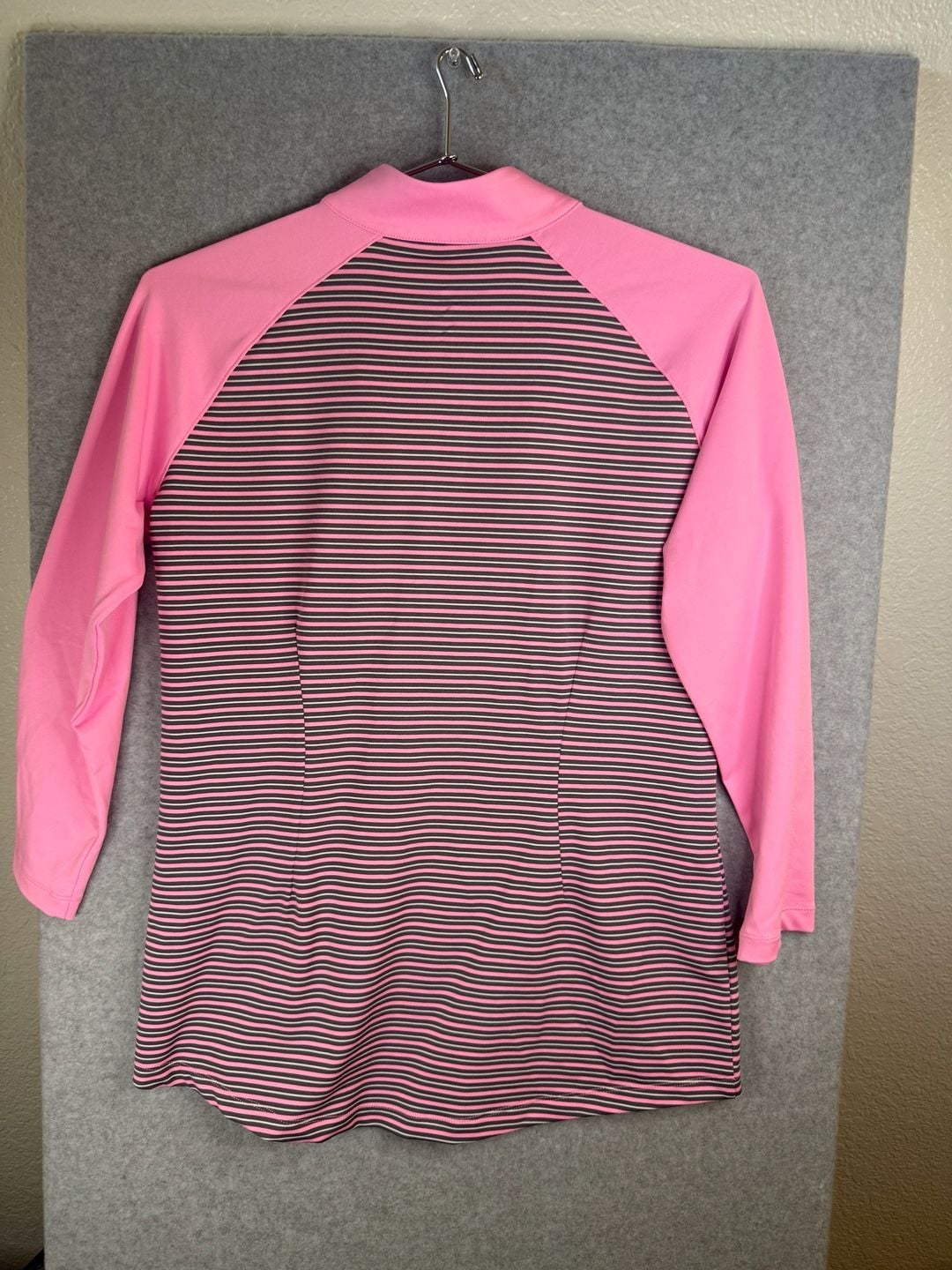 Jofit Pink and Grey Striped Quarter Zip Golf Top 10