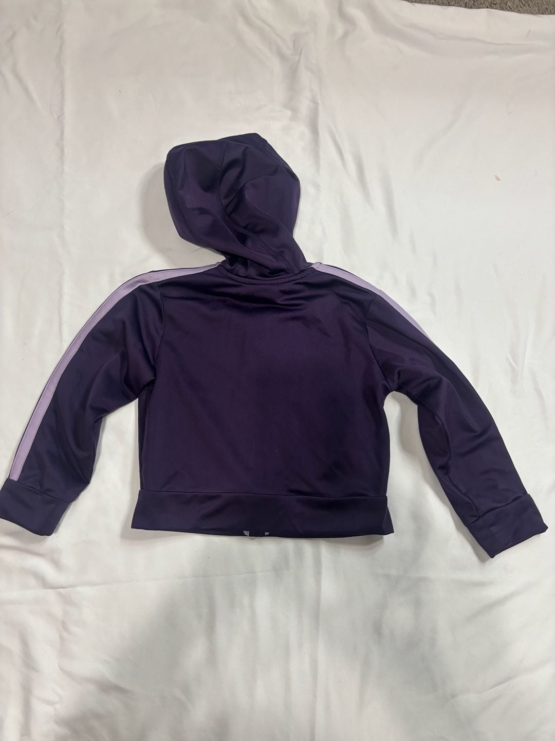 Adidas Kids Purple Track Jacket Full Zip Hoodie with 3-Stripes Size 3T 4