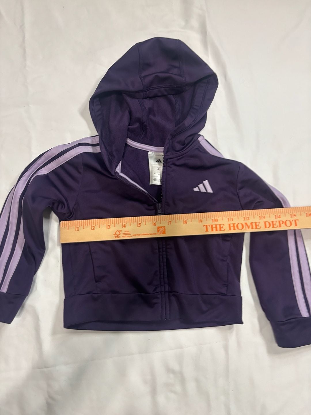 Adidas Kids Purple Track Jacket Full Zip Hoodie with 3-Stripes Size 3T 6