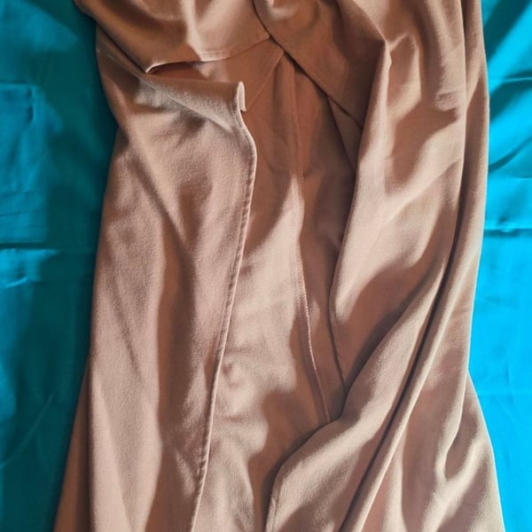 She + Sky Light Brown Draped Open Front Cardigan Vest Size S